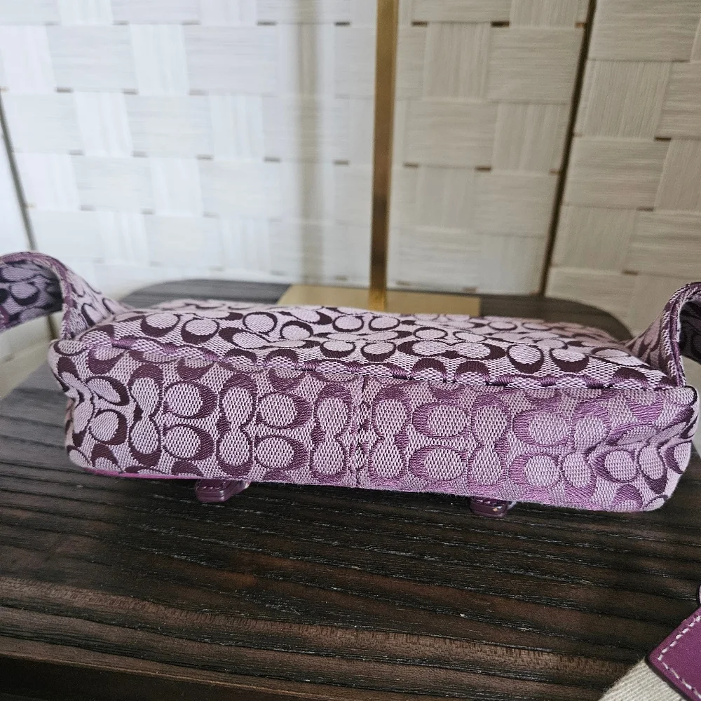 COACH Vintage Bon Voyage Signature Jacquard Belt Bag/ Fanny Pack Purple - Picture 7 of 9